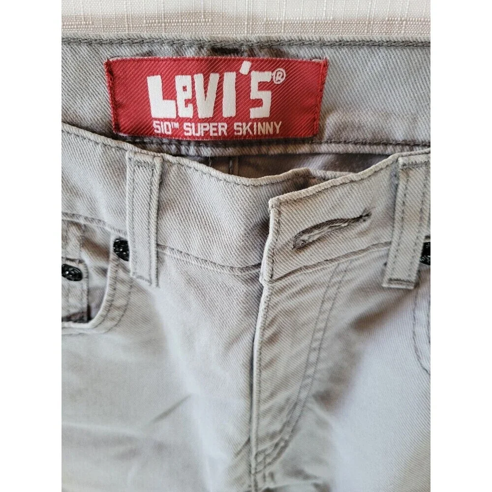 Levi's 510 Super Skinny Men's Jeans Size 14 Regular 27x27 Gray Denim